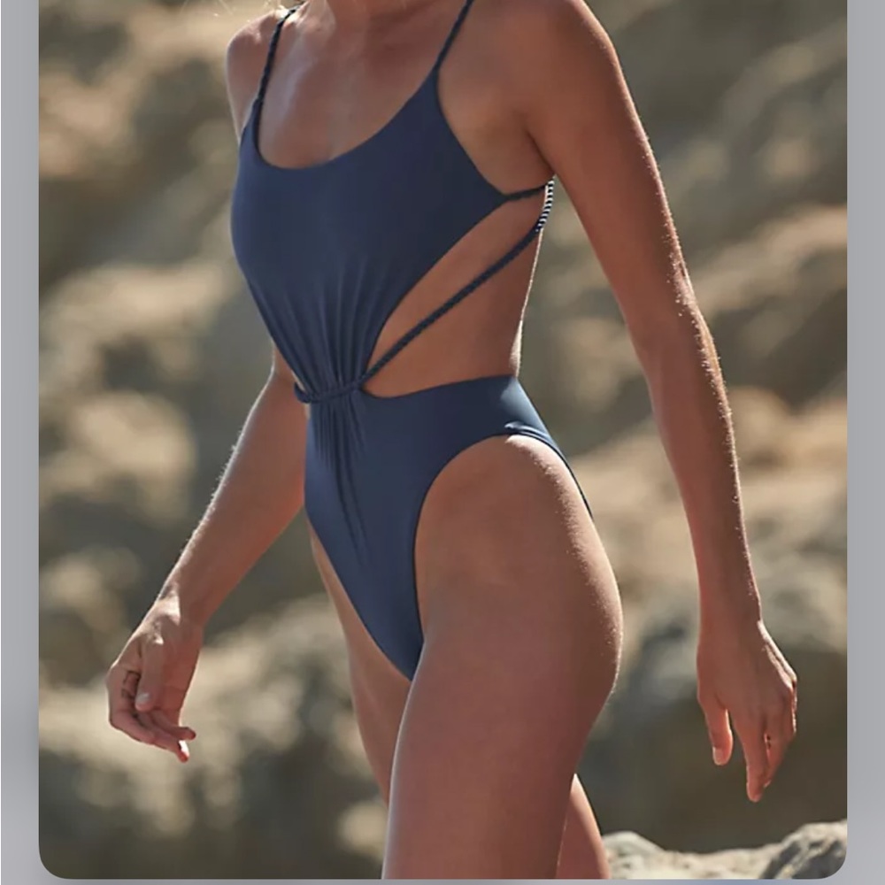 NEW Agua Bendita x Free People  Nadine Shade One Piece Swimsuit in Blue XL